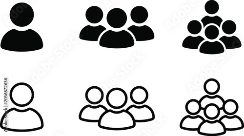 User Profile Icons, Individual and Group Account Symbols