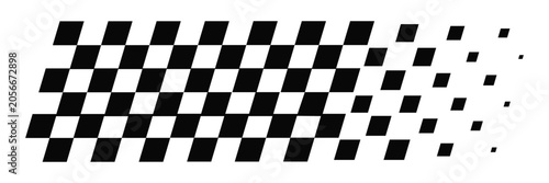Cuadro en lienzo Checkered Racing Flag Icon Vector, Dynamic Finish Line Motorsport Symbol with Sp