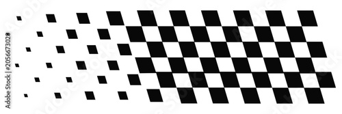Tableau sur toile Checkered Racing Flag Icon Vector, Dynamic Finish Line Motorsport Symbol with Sp