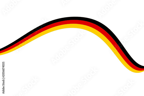 Germany flag color ribbon featuring flowing black, red, and gold wave elements isolated on a clean and easily extractable background. This versatile design element is ideal for patriotic themes, sport