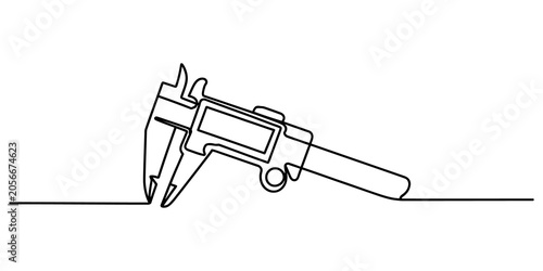 Photos Continuous line drawing of a vernier caliper tool