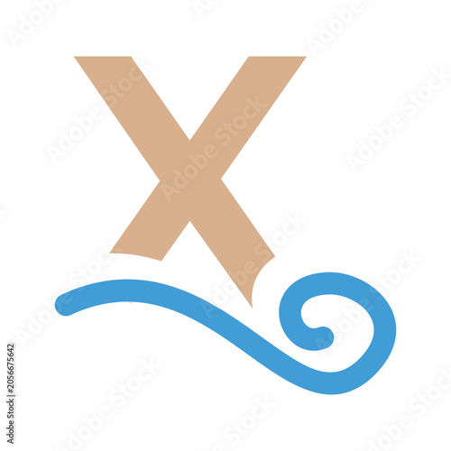 Letter X Wind Symbol Logo