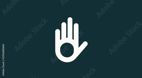 Minimalist Hand Symbol with Palm Circle Icon