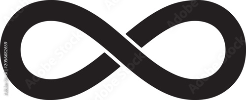 Fotografie Infinity symbol, black vector icon, infinite loop, limitless sign