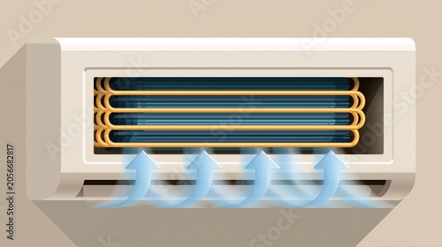Air conditioner unit emits cool air streams