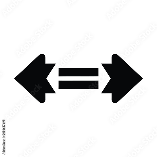 Φωτογραφία Minimalist double arrow icon vector, black horizontal bidirectional pointer, sym