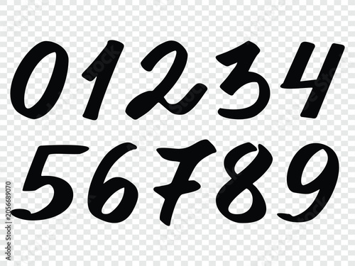 handwritten numbers typography vector