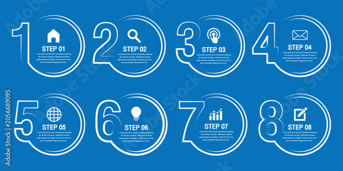 step infographic numbers template vector