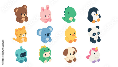 Photography Cute cartoon animal toys.
