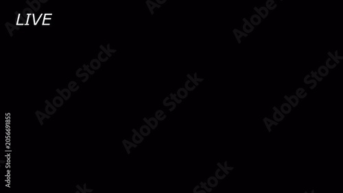 Animation of live button with transparent background, 4k simple live streaming icon animation, Perfect for shows and social media live performances or your channel.

