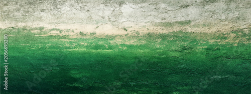 Vászonkép Verdant moss clinging weathered concrete surface, creating captivating abstract texture, juxtaposes nature's resilience urban decay