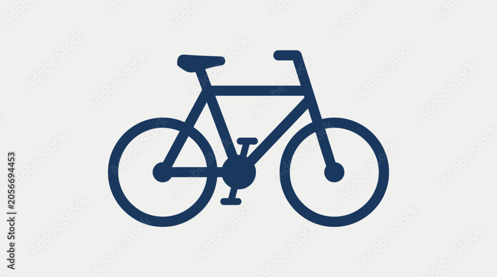 Obraz premium A simple flat vector icon of a bicycle, side view, minimalistic design.