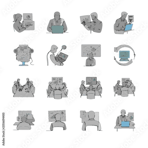 People Using Laptops in Various Situations.