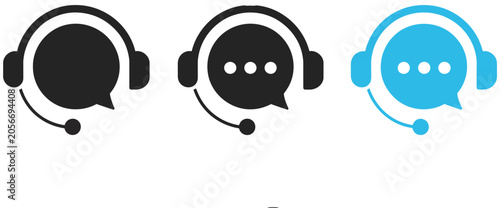 Customer Support Icon Set Representing Help Desk Technical Assistance Call Center Agent Operator and Customer Service Symbols for Apps and Websites Vector Designs