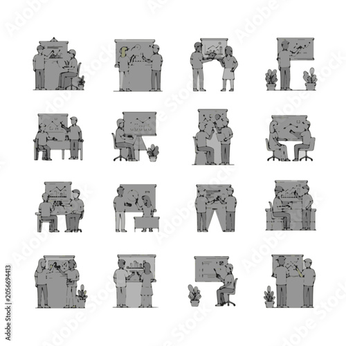 Pixel Art Office Scenes Collection.