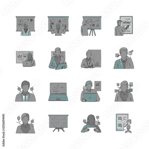 Professional Business Icons Set.