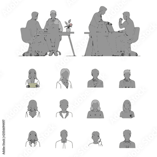Professional headshots of diverse individuals in business attire.