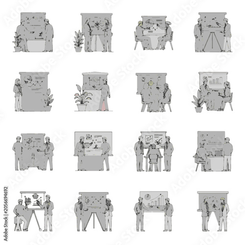 Variety of People in Different Poses.