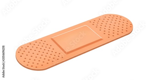 Peach colored adhesive bandage plaster