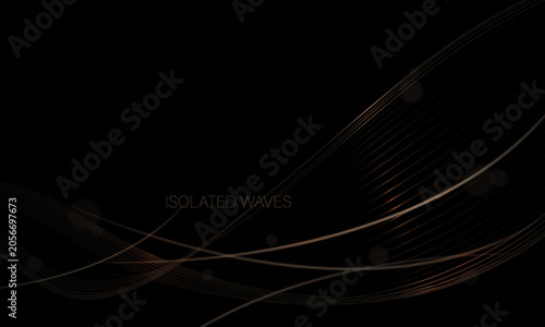 Wavy illustration with an isolated gold pattern.