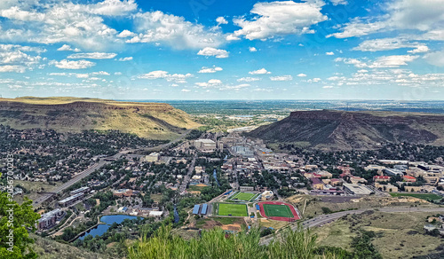 View of Golden, Colorado -- a Denver suburb -- from Lookout Mountain