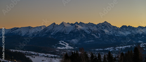 Konstfotografi Majestic Tatra mountains landscape covered with snow in winter
