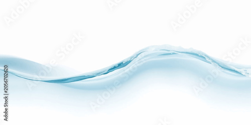 A calm, clear wave of refreshing blue water crests gently, symbolizing purity and fluidity in this clean, bright visual.