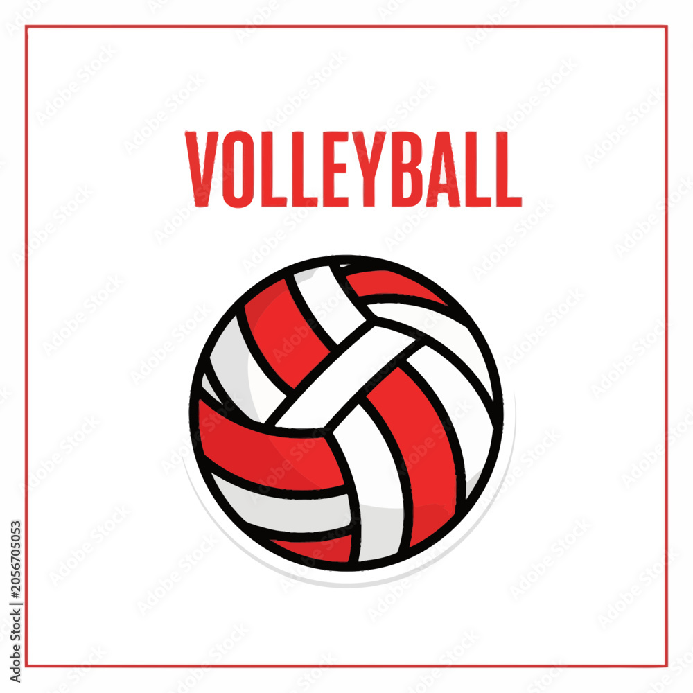 Fototapeta premium Dynamic Volleyball Graphic Element For Sports Branding And Design