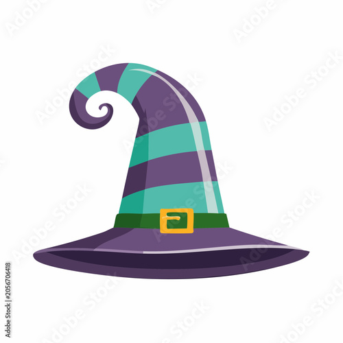 Striped Witch Hat with Buckle