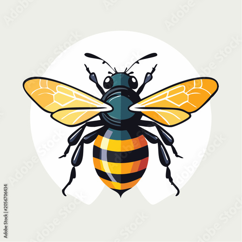Stylized Illustration of a Honey Bee