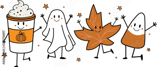 Cute Fall PNG, Pumpkin Ghost Fall, Fall