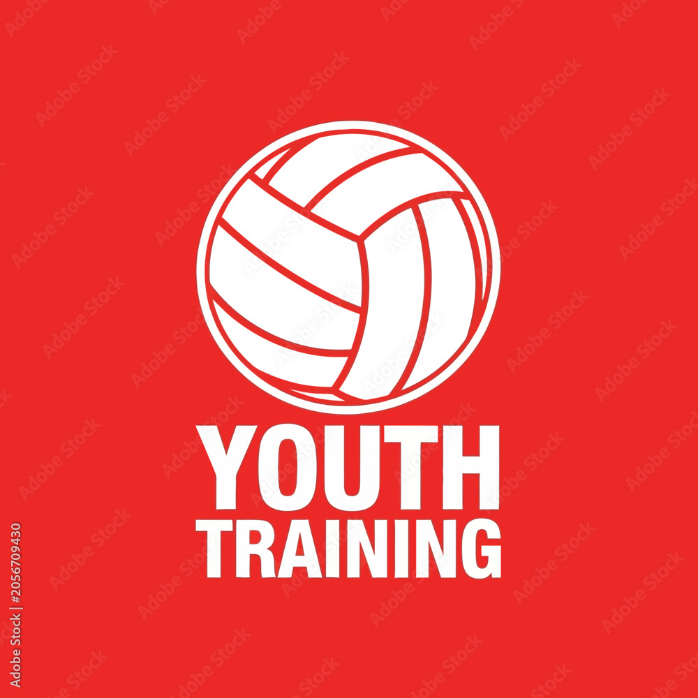 Fototapeta premium Energetic Volleyball Youth Training Logo Emblem