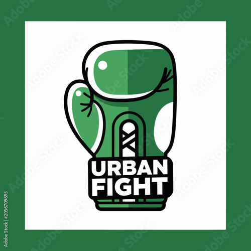 Energetic Boxing Glove Icon Representing Urban Combat Spirit