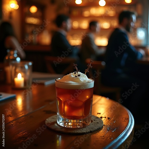 Nighttime Jazz Bar Warm Liqueur Coffee Blend Cozy Ambiance Soothing Melody Rich Aroma