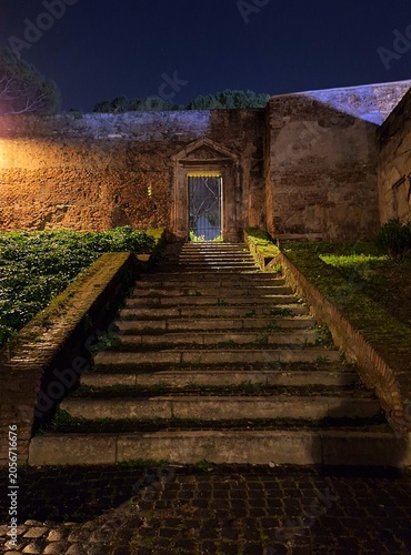 stairway leading nowhere in a rome's back alley