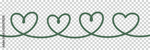Bild auf Leinwand Heart shaped Line Pattern With Transparent Background hearts
