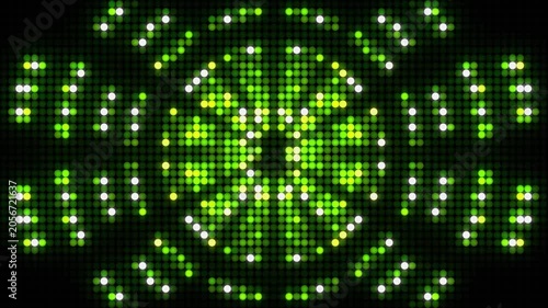 Seamless loop of green geometric LED screen