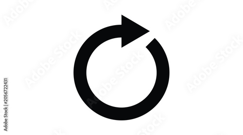 Canvastavla Circular arrow icon on a white background clockwise rotation symbol