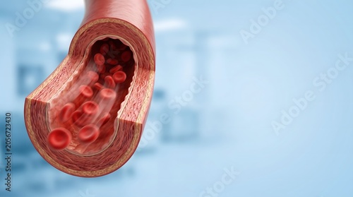 Healthy Artery Cross Section Showing Normal Blood Flow