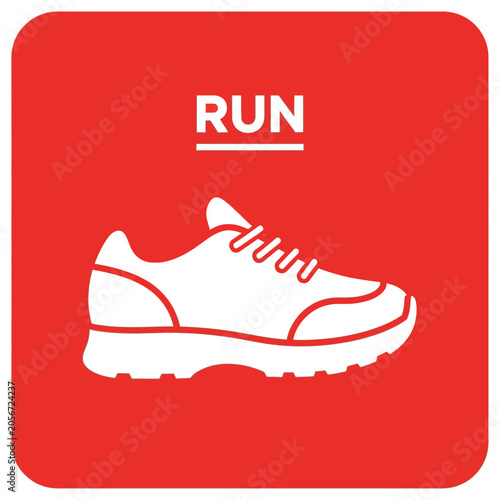 Minimalist Running Shoe Icon For Sports And Fitness Applications