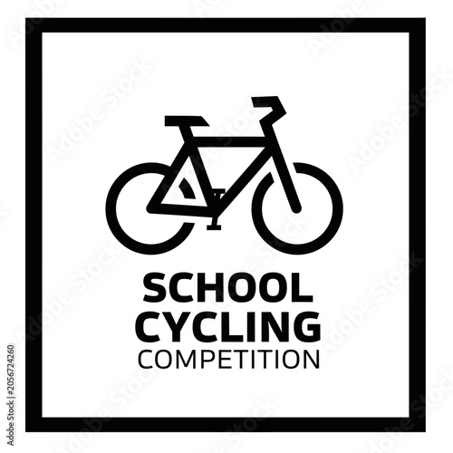 Minimalist School Cycling Competition Design Featuring Bicycle Icon In Monochrome Scheme