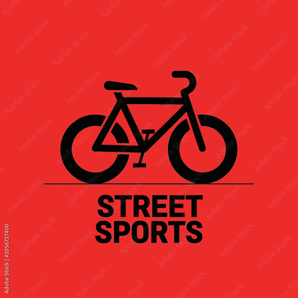 Fototapeta premium Modern Bicycle Silhouette Branding Iconic Street Sports Symbol