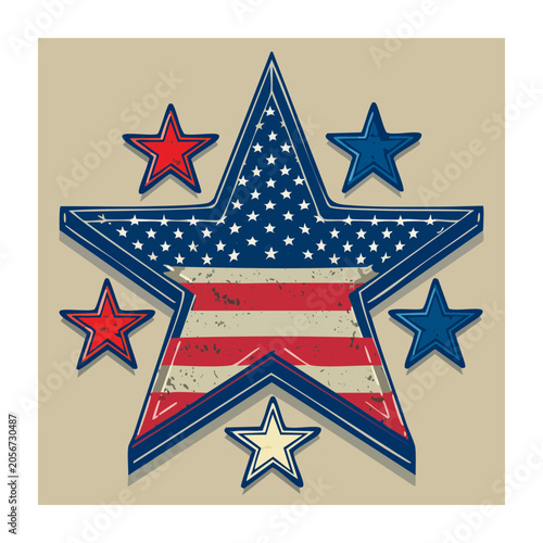 American flag vector design