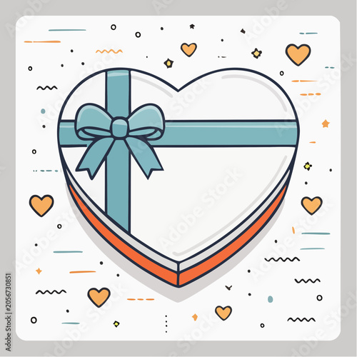 Heart-shaped gift box with ribbon and bow