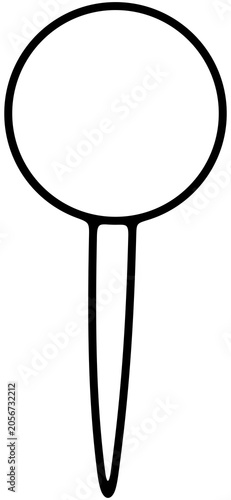 Pushpin, flag pin, thumbtack for office board. Memo fixing, map location marker and gps pointer, illustration