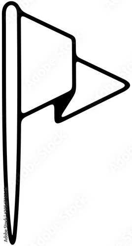 Pushpin, flag pin, thumbtack for office board. Memo fixing, map location marker and gps pointer, illustration