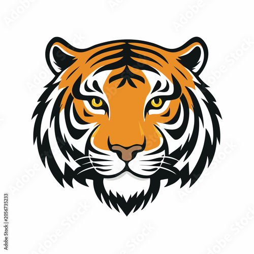 Stylized Tiger Face Illustration