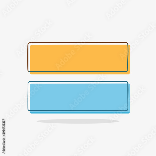 Two Rectangular Speech Bubbles, Orange and Blue