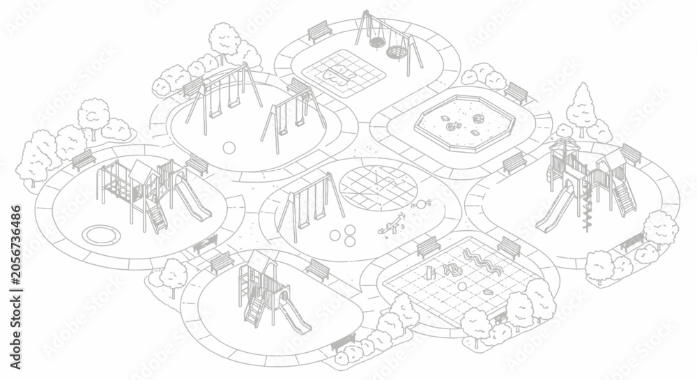 Obraz premium Black and white illustration carnival map.