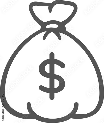 Obraz na plátně Money Bag Icon on White background